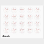 Roos Goud en Wit Liefde Script Naam Favor Sticker (Vel)