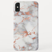 Roos Goud en Wit Marmer Elegant Modern Case-Mate iPhone Case (Achterkant)