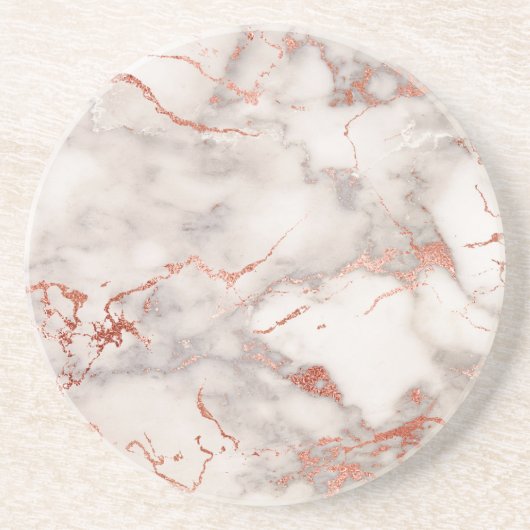 roos goud en wit marmer zandsteen onderzetter (Voorkant)