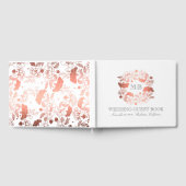 Roos Goud en Witte Bloemenkrans Elegante bruiloft Gastenboek (Volledig)