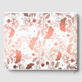 Roos Goud en Witte Bloemenkrans Elegante bruiloft Gastenboek (Achterkant)