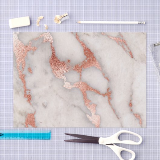 roos goud en witte grijze marmer tissuepapier (Craft)