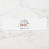 Roos Goud en Witte Pompoen Herfst Bruiloft Waterfles Etiket (Enkel label)