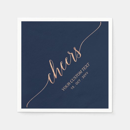 Roos goud en zeemleder Elegant stijlvolle tinten Servet (Voorkant)