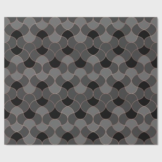 Roos Goud en Zwart Cadeaupapier (Vlak)