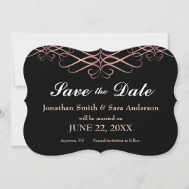 Roos Goud en Zwart, Elegant Save the Date