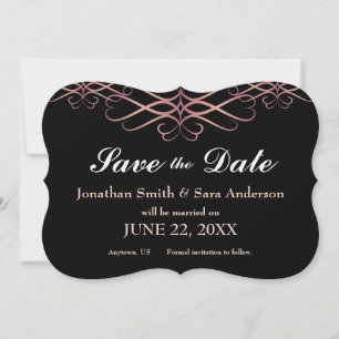 Roos Goud en Zwart, Elegant Save the Date