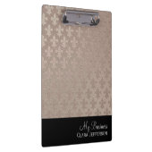 Roos goud en zwart Fleur de Lis metallic patroon Klembord (Rechts)