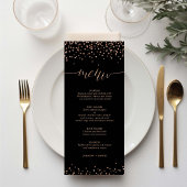 Roos goud en zwart glitter sparkle Menu Kaart
