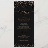 Roos goud en zwart glitter sparkle Menu Kaart (Voorkant)