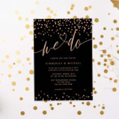 Roos goud en zwart Glitter Sparkle We Do Wedding Kaart