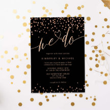 Roos goud en zwart Glitter Sparkle We Do Wedding