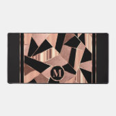 Roos Goud en Zwart in een Abstract Patroon Bureaumat (Voorkant)
