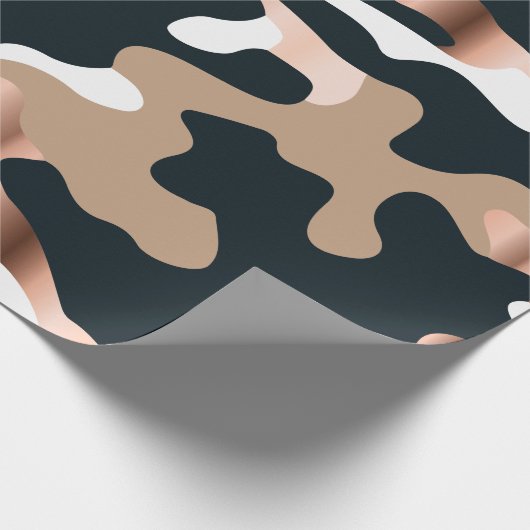 Roos goud en zwart kamouflage verpakkingspapier cadeaupapier (Hoek)