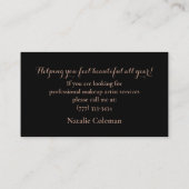 Roos Goud en Zwart Make-up Artist Visitekaartje (Achterkant)