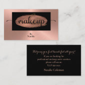 Roos Goud en Zwart Make-up Artist Visitekaartje (Voorkant / Achterkant)