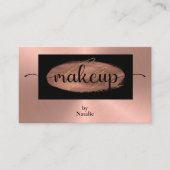 Roos Goud en Zwart Make-up Artist Visitekaartje (Voorkant)