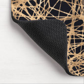 Roos goud en zwart onderdruk netpatroon muismat (Hoek)