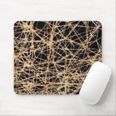 Roos goud en zwart onderdruk netpatroon muismat (Met muis)