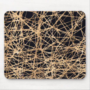 Roos goud en zwart onderdruk netpatroon muismat