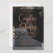 Roos Goud en Zwart Overlay | Douche voor koppels Kaart (Voorkant)