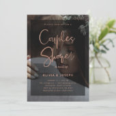 Roos Goud en Zwart Overlay | Douche voor koppels Kaart (Staand voorkant)