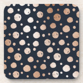 Roos-goud en zwart stip onderzetter (Voorkant)