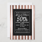 Roos goud en zwarte elegante stijl uitnodiging (Voorkant)