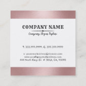 Roos-goud- en zwarte Laurel Wreath Vierkante Visitekaartje (Achterkant)