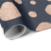 Roos goud en zwarte stippen verpakkingspapier cadeaupapier (Rol Hoek)