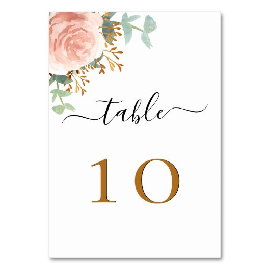 Roos goud eucalyptus greenery floral kaart (Voorkant)