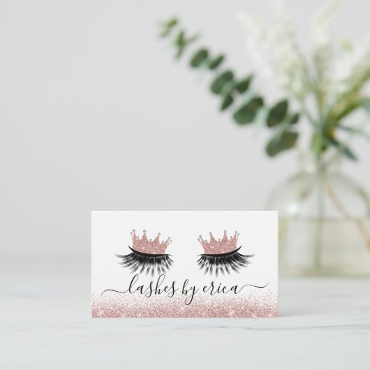 Roos Goud Eyelash Diva Lashes Salon Visitekaartje (Staand voorkant)