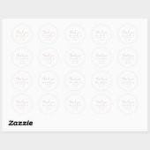 Roos Goud Fancy Script Dank u bruiloft gunst Ronde Sticker (Vel)