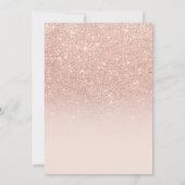 Roos goud faux glitter roze ombre 60ste verjaardag kaart (Achterkant)