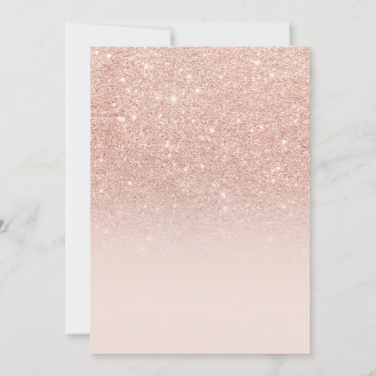 Roos goud faux glitter roze ombre 60ste verjaardag kaart (Achterkant)
