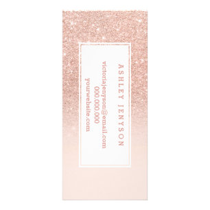 Roos goud faux glitter roze ombre business details reclamekaart