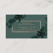 Roos goud Floral green waterverf leaf make-up Visitekaartje (Achterkant)