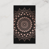 Roos goud floral mandala zwarte yoga instructeur visitekaartje (Achterkant)