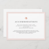 Roos goud floral minimalist bruiloft accommodatie informatiekaartje (Voorkant / Achterkant)