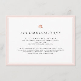 Roos goud floral minimalist bruiloft accommodatie informatiekaartje