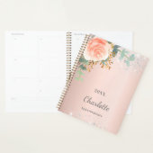 Roos goud floral Silver glitter monogram Planner (Display)