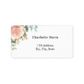 Roos goud florale eucalyptus retour address etiket (Voorkant)