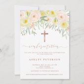 Roos goud florale griep waterverf bevestiging  kaart (Voorkant)