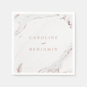 Roos goud folie marmer luxe moderne bruiloft servet