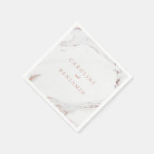 Roos goud folie marmer luxe moderne bruiloft servet (Hoek)