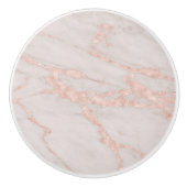 Roos Goud Geaderd Blush Roze Marmer Keramische Knop (Voorkant)