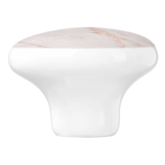 Roos Goud Geaderd Blush Roze Marmer Keramische Knop (Zijkant)