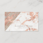 Roos goud geaderd marmeren steen architect kantoor visitekaartje (Voorkant)