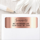 Roos goud geborsteld Metal Script-adres Etiket (Insitu)