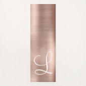 Roos Goud Geborsteld Metallic Roze Monogram Script Yogamat (Voorkant)